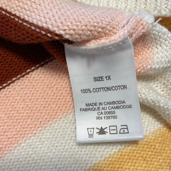 Addition Elle Multi Coloured Stripe Sweater - Size 1X - Picture 5 of 9
